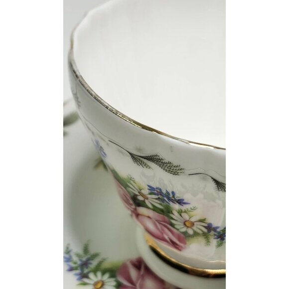 Ridgeway Royal Vale Bone China Tea Cup Saucer Colclough Pink Roses - Picture 6 of 8
